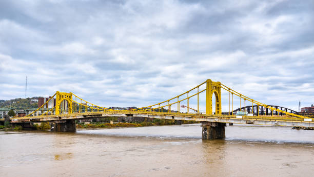 мост рэйчел карсон через реку аллегейни в питтсбурге, штат пенсильвания - rachel carson стоковые фото и изображения