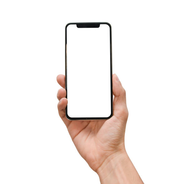 istock Hand holding a modern smartphone, isolated with blank screen 1251326091