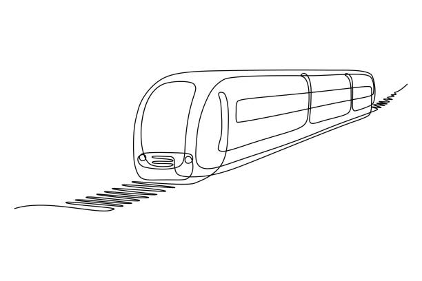 鉄道線路上を移動する列車 - train点のイラスト素材／クリップアート素材／マンガ素材／アイコン素材