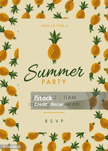 istock Summer Party Invitation Template. 1251328622