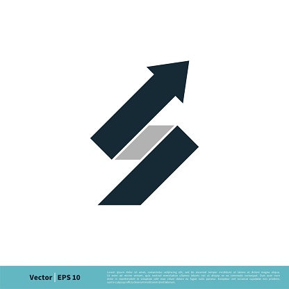 S Letter Up Arrow Icon Vector Logo Template Illustration Design. Vector EPS 10.