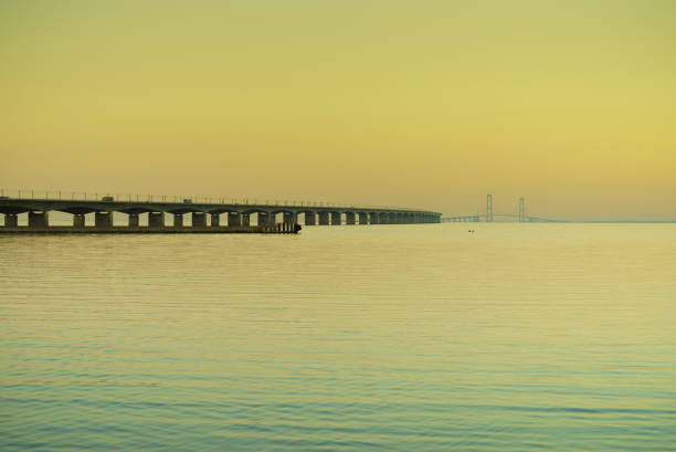 istock Storebaelt Bridge in Denmark at sunset 1251332459