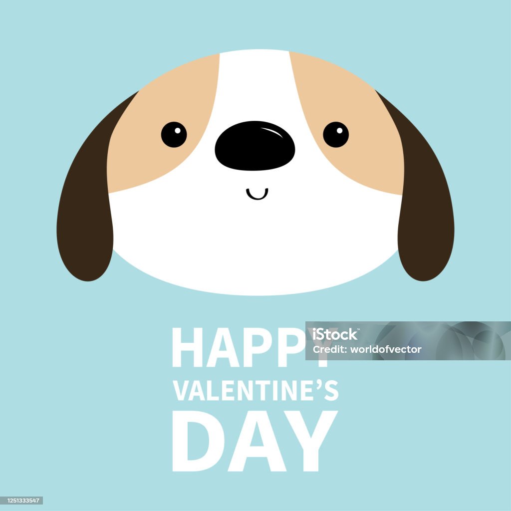 Chúc Mừng Ngày Valentine Biểu Tượng Đầu Chó Tròn Chó Con Trắng ...