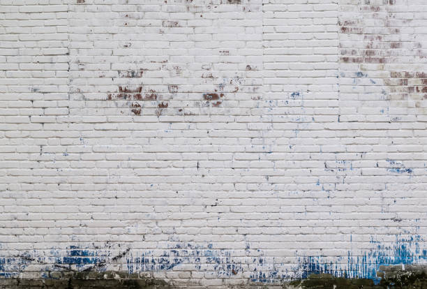 istock White Wall Background. Old Grungy Brick Wall Horizontal Texture 1251335382