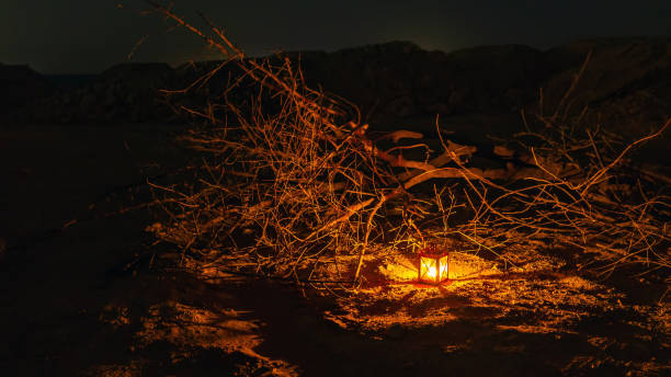 istock Old metal lantern in the night 1251340131