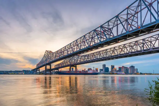 Photo of New Orleans, Louisiana, USA at Crescent City Connection Bridge over the Mississippi River