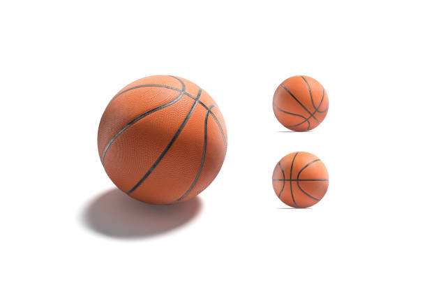 istock Blank rubber basketball ball mock up, different sides 1251344577