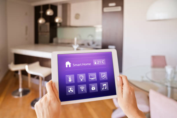 istock Woman controlling smart devices with a digital tablet at home 1251345882
