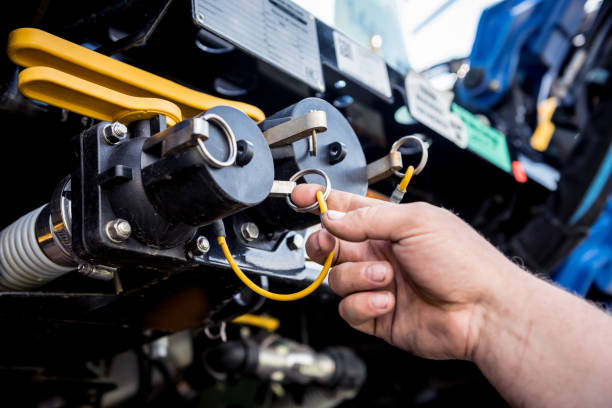 istock Harvester engine. Gear chains and new modern mechanisms. 1251345912