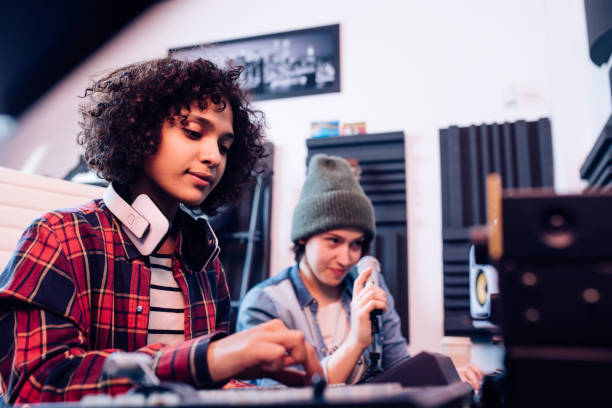 istock Girls making music at the studio 1251347154