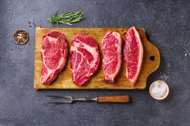 istock Variety of fresh Black Angus Prime raw beef steakes 1251350781