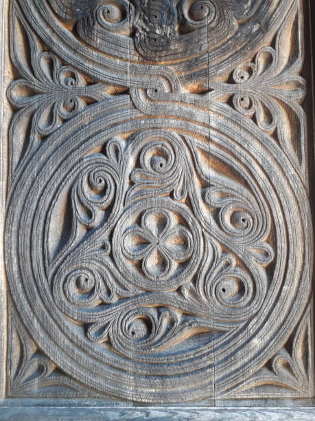 istock Old Georgian engraved on the  door 1251352304