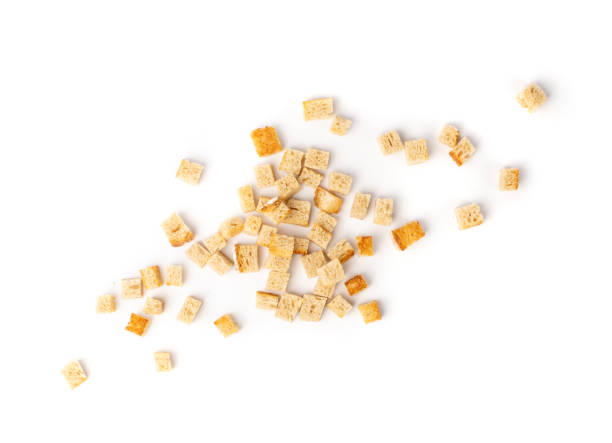 istock Homemade Bread Croutons, Crispy Bread Cubes, Dry Rye Crumbs 1251352415