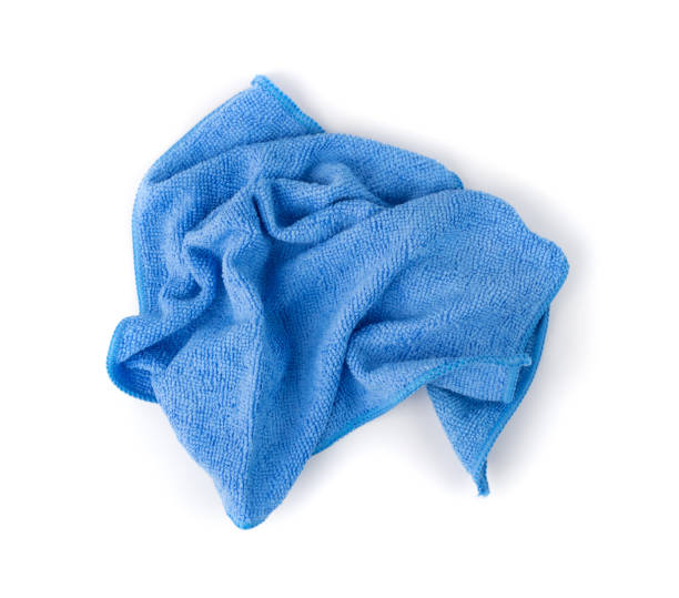 istock Blue Microfiber Cleaning Cloth Isolated on White Background 1251352478