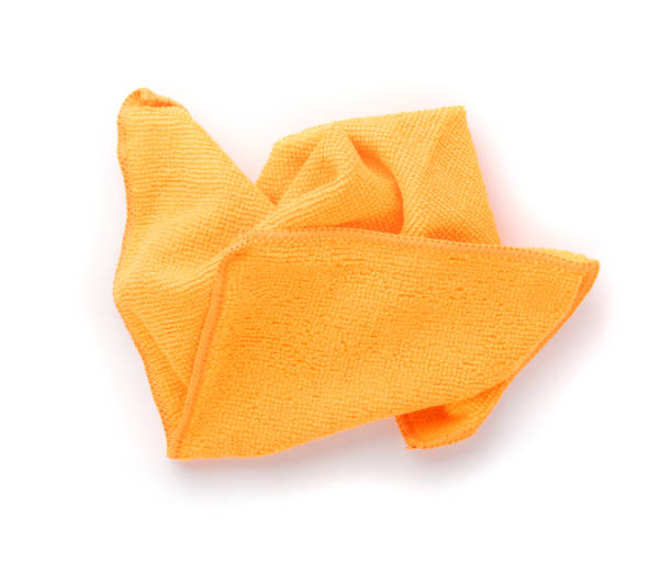 istock Orange Microfiber Cleaning Cloth Isolated on White Background 1251352490