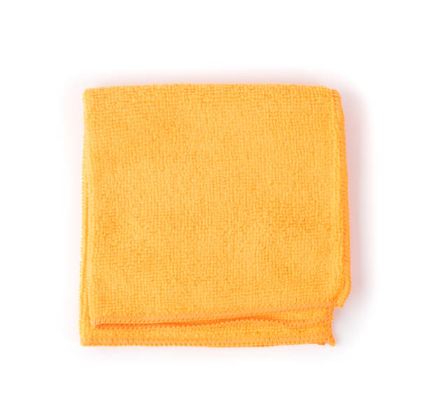 istock Orange Microfiber Cleaning Cloth Isolated on White Background 1251352493