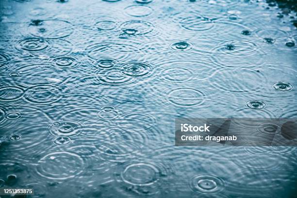 Rain Drops Background Stock Photo - Download Image Now - Rain, Torrential Rain, Water