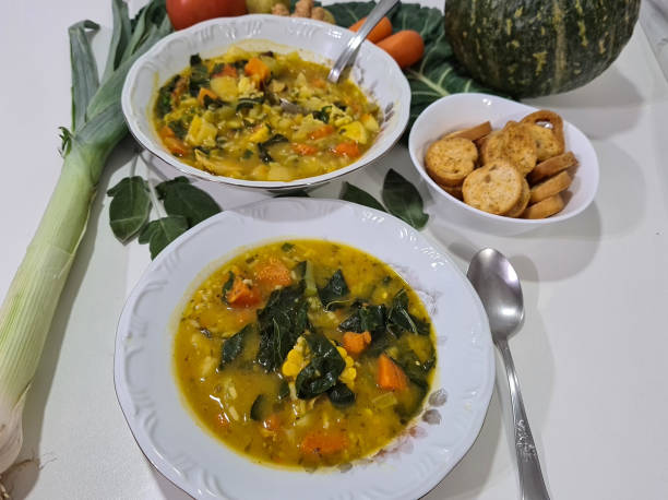 istock Delicious greens and vegetable soup 1251355586
