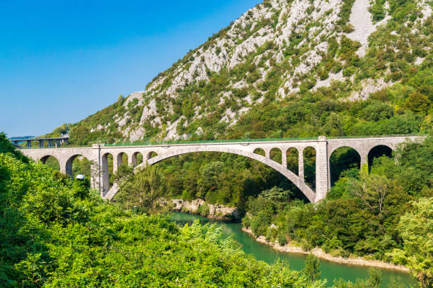 istock Solkan bridhe on the River Soca, Slovenia 1251355594