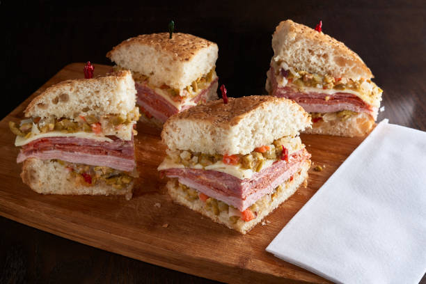 A muffuletta sandwich stock photo