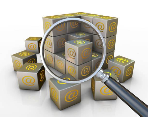 istock Searching for E-mail building growth at symbol cubes 1251356345