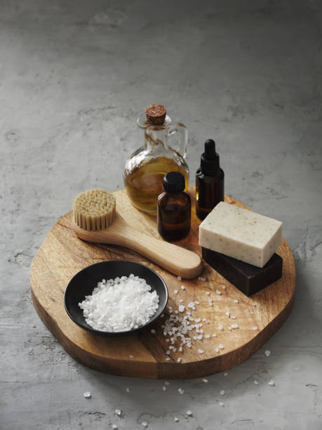 istock Organic beauty products and face brush 1251356612