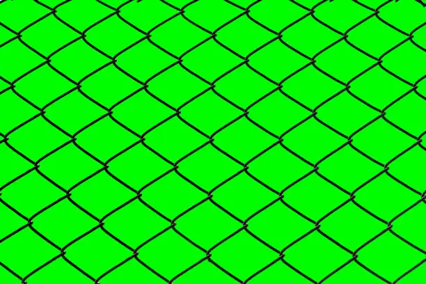 Cage netting and green screen with clipping path
