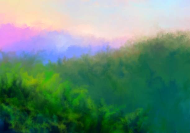istock Summer landscape, oil painting 1251360859