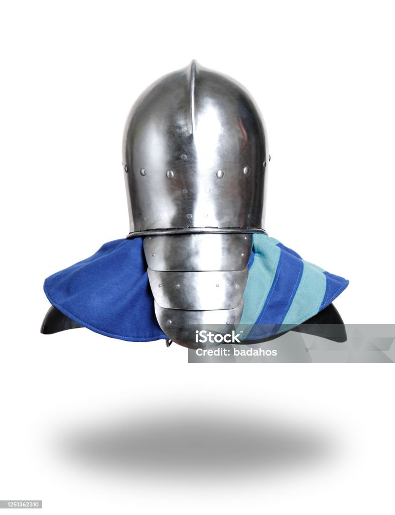 Knight Rear Helmet Knight Helmet On White Stock Photo - Download Image Now - Knight ...
