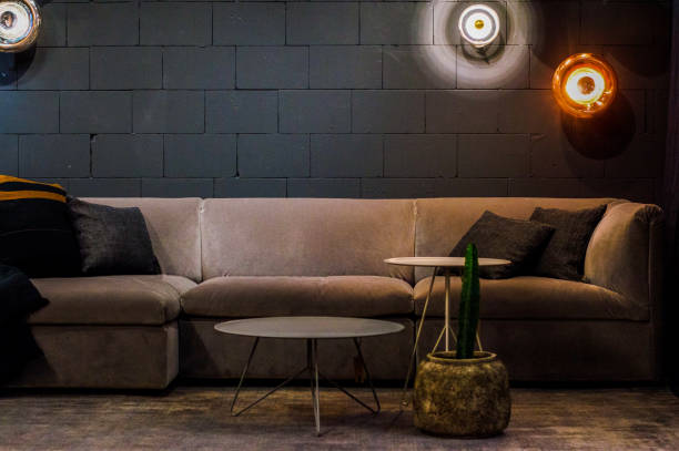 istock Modern interior of the living room with a sofa and a table 1251366633