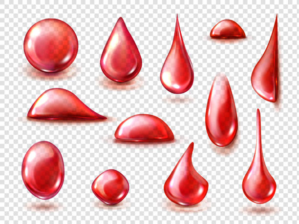 zestaw czerwonych kropli czerwonej wody, soku lub wina - grape nature design berry fruit stock illustrations