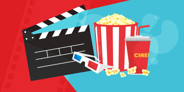 istock Online cinema with popcorn, soda and 3D glasses 1251373574