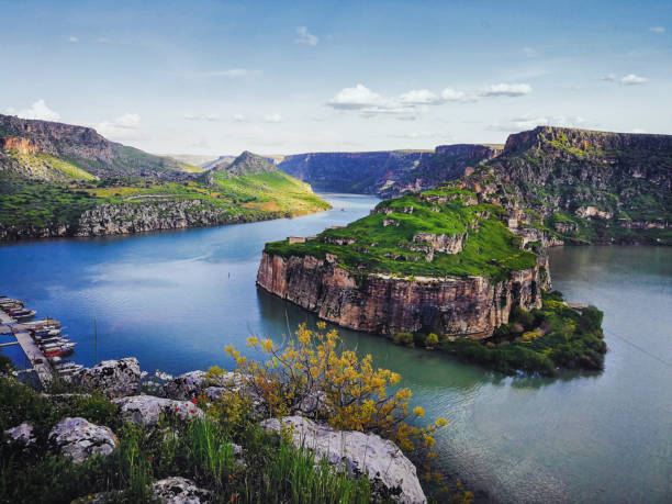 Rumkale Rumkale and Euphrates River halfeti stock pictures, royalty-free photos & images