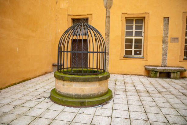 Podebrady, Czech Republic - June 7,2020: A old castle well in the castle Podebrady in the Czech Republic