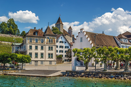 View of Rapperswil from Surich lake, Switzerland