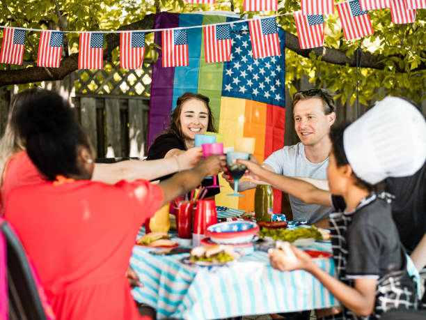 istock Family enjoying 4th July BBQ 1251382892