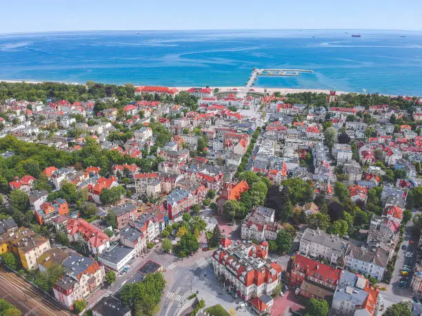 Aerial view over Sopot