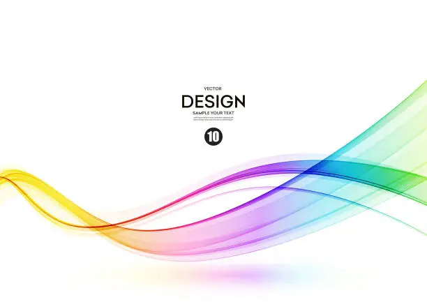 Vector illustration of Abstract shiny color spectrum wave design element