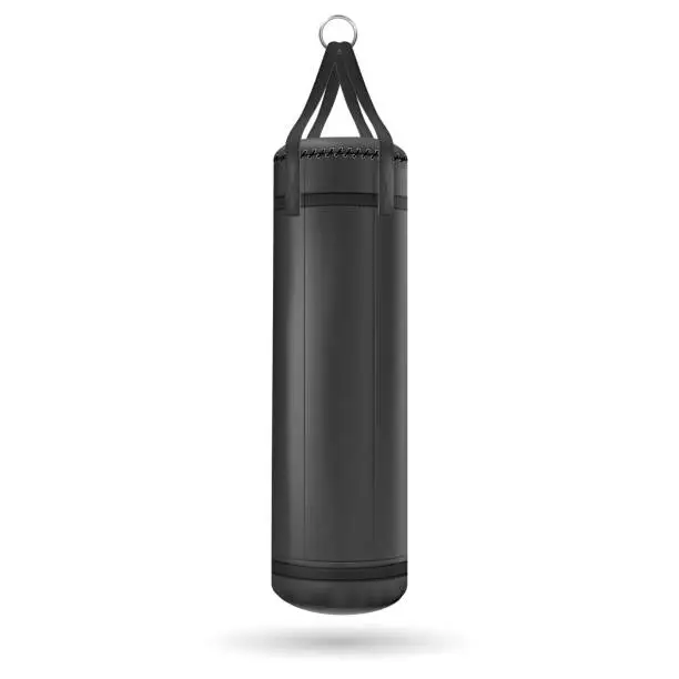 Vector illustration of Black punching bag. Vector illustration