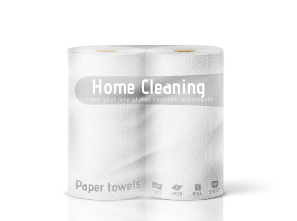 White paper towels in a package. Vector illustration White paper towels in a package. Vector illustration paper towel stock illustrations