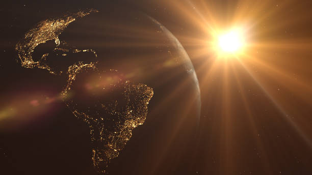 lever de soleil de la terre - global positioning system flash photos et images de collection