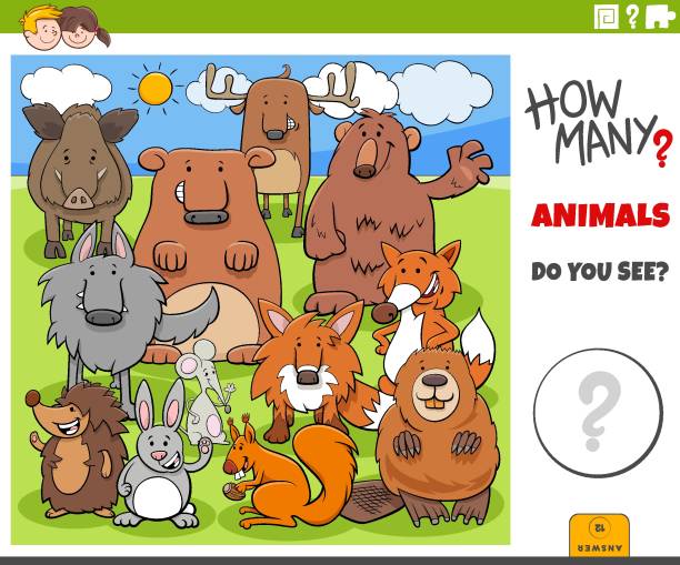 How Many Animals Educational Game For Children Stock Illustration -  Download Image Now - Activity, Animal, Animal Wildlife - iStock