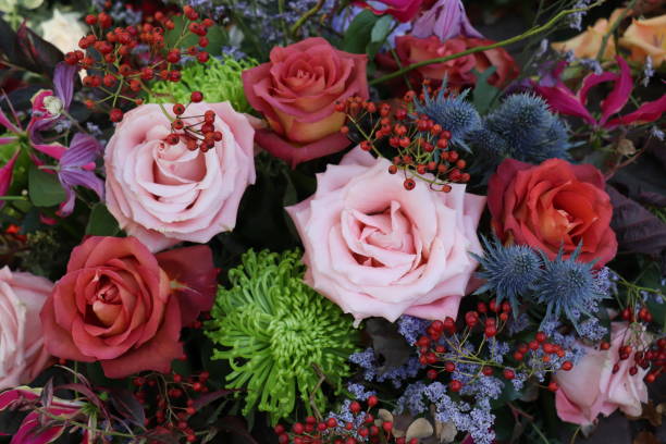 istock Wedding flowers in autumn colors 1251390354