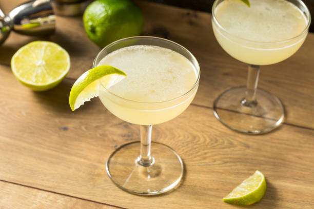 Boozy Rum and LIme Daiquiri Boozy Rum and LIme Daiquiri Ready to Drink daiquiri stock pictures, royalty-free photos & images