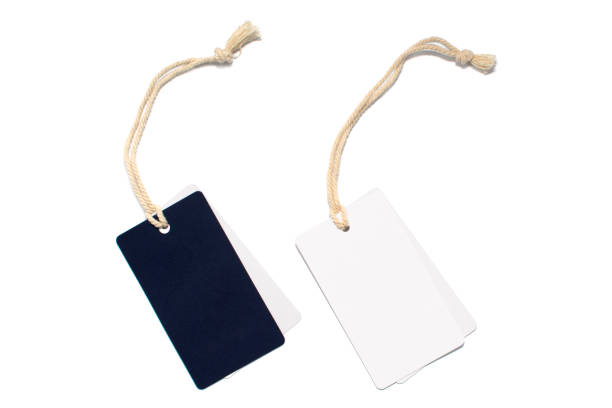 istock Two fashion label tag mockup isolated on white. 1251395491