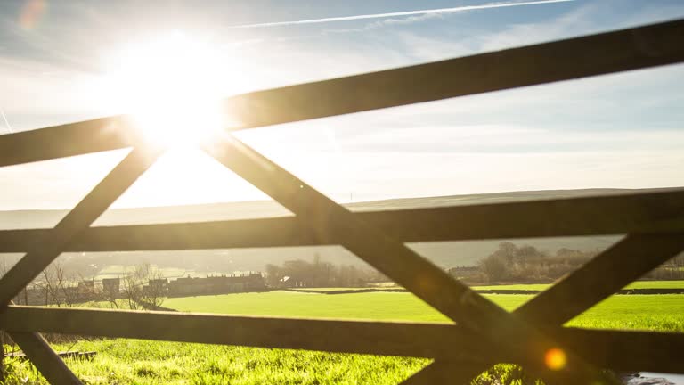 Village Through Farm Gate