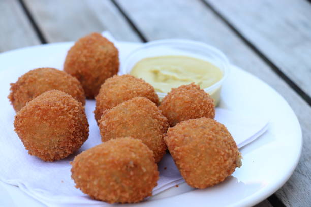 istock Dutch snack: Bitterballen with mustard 1251397192