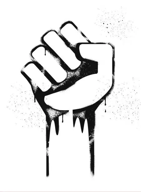 Vector illustration of Graffiti Graphic of Clenched Fists