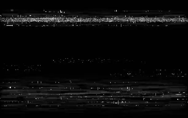 Vector illustration of Glitch VHS backdrop. Retro rewind effect. Old tape effect with white horizontal lines. Analog playback template. Video cassette distortion. Vector illustration