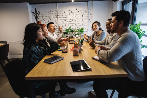 istock Active and engaging team meetings bring work atmosphere on higher levels 1251415329